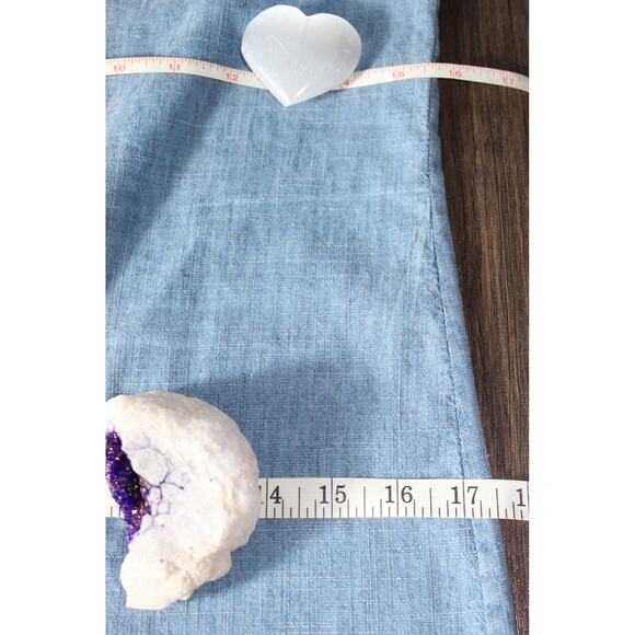 Alice + Olivia Denim Tulla Off the Shoulder Ruffle Sleeve Dress Chambray Linen - Picture 8 of 12